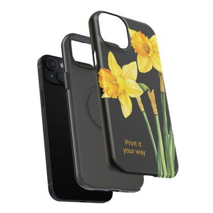 Cell Phone Cases, Daffodil March Birth Flower Impact Resistant Protective Cover, Phone Accessories, Floral Tech Gear, Birthday Gift