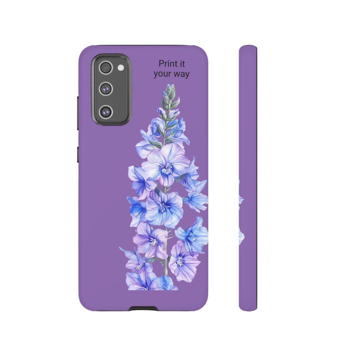 Custom cell phone tough case, Personalized Gift, July birth flower