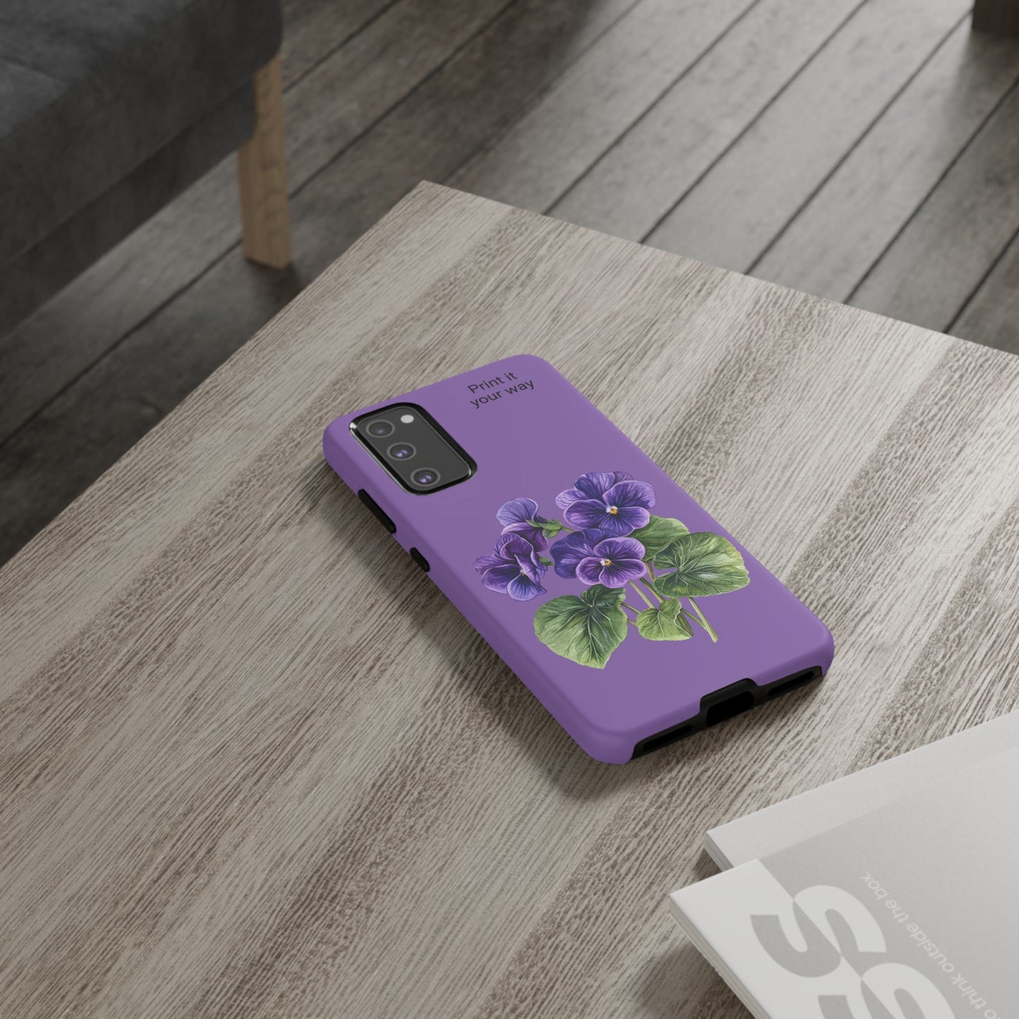 Custom cell phone tough case, Personalized Gift, February birth flower