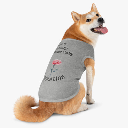 Graphic Pet Tank Top, January Fur Baby - Dog Lover Gift, Birthday Present, Floral Sleeveless Shirt, Cute Pet Apparel, Pet Owner