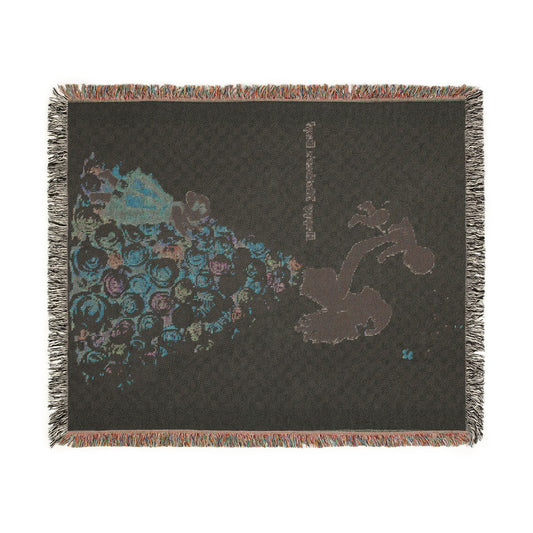 Mama & Little Ones Woven Blanket — Mother Holding Infant with Toddler Design