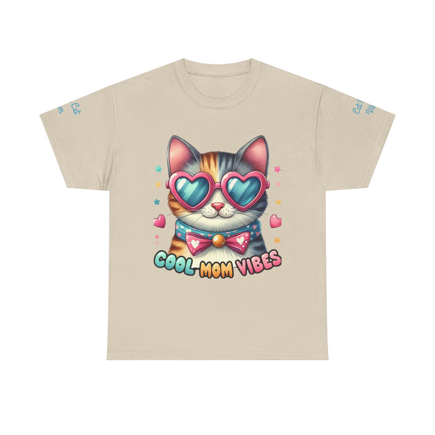 Cool Mom Vibes Cat Tee, Unisex Cotton T-Shirt, Cute Cat Shirt, Pet Lover Gift, Fun Gift for Moms, Playful Everyday Wear