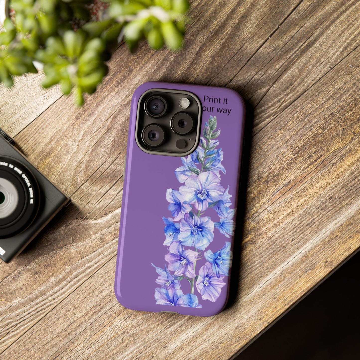 Custom cell phone tough case, Personalized Gift, July birth flower