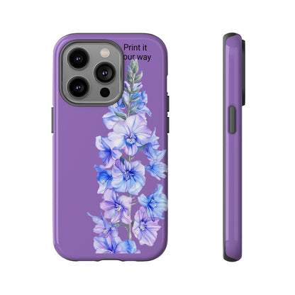 Custom cell phone tough case, Personalized Gift, July birth flower