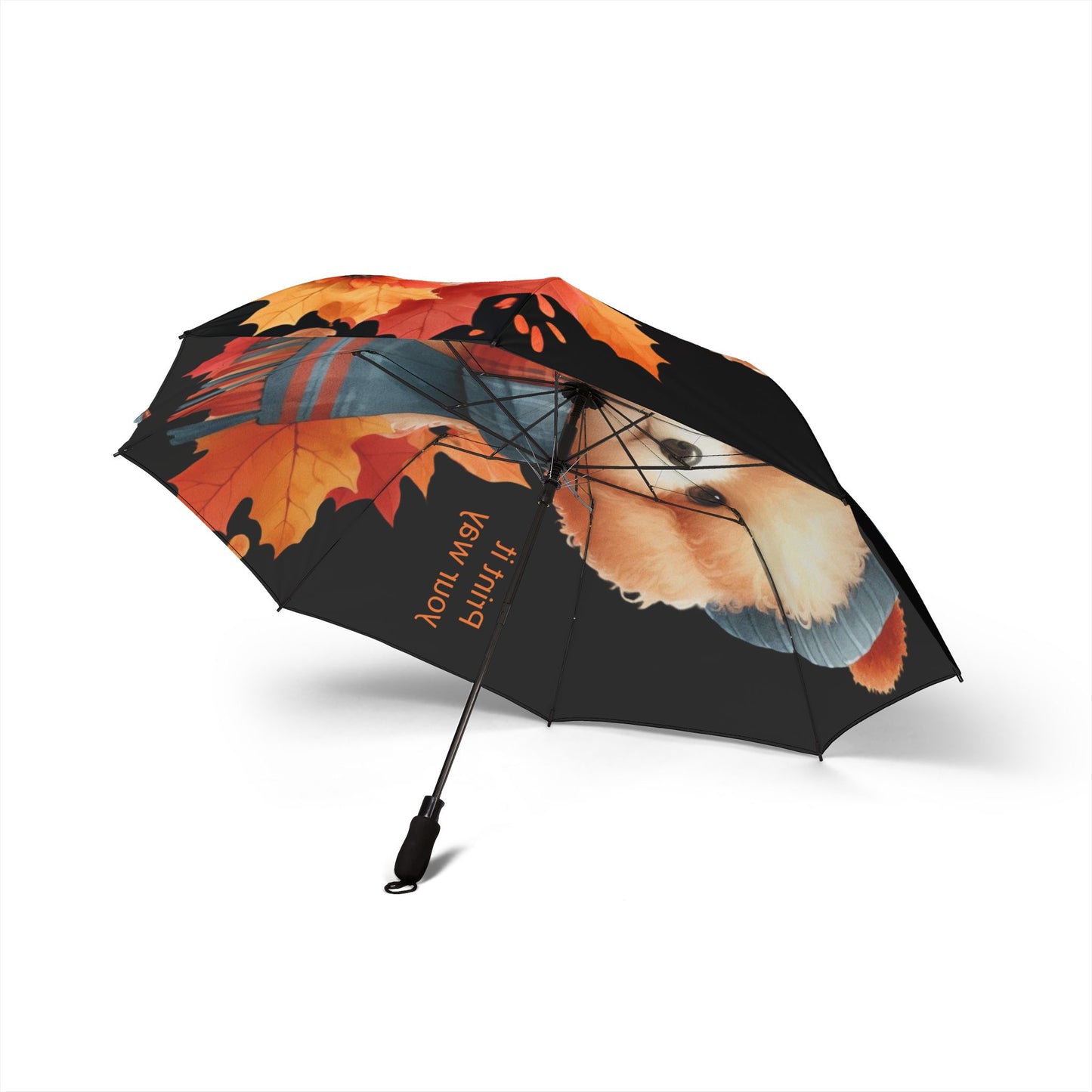 Cozy Autumn dog Umbrella, Cute Umbrella, Fall Accessories, Gift for Nature Lovers, Seasonal Umbrella, Dog Design Umbrella