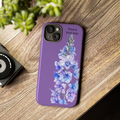 Custom cell phone tough case, Personalized Gift, July birth flower