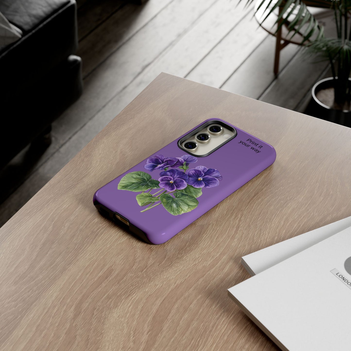Custom cell phone tough case, Personalized Gift, February birth flower