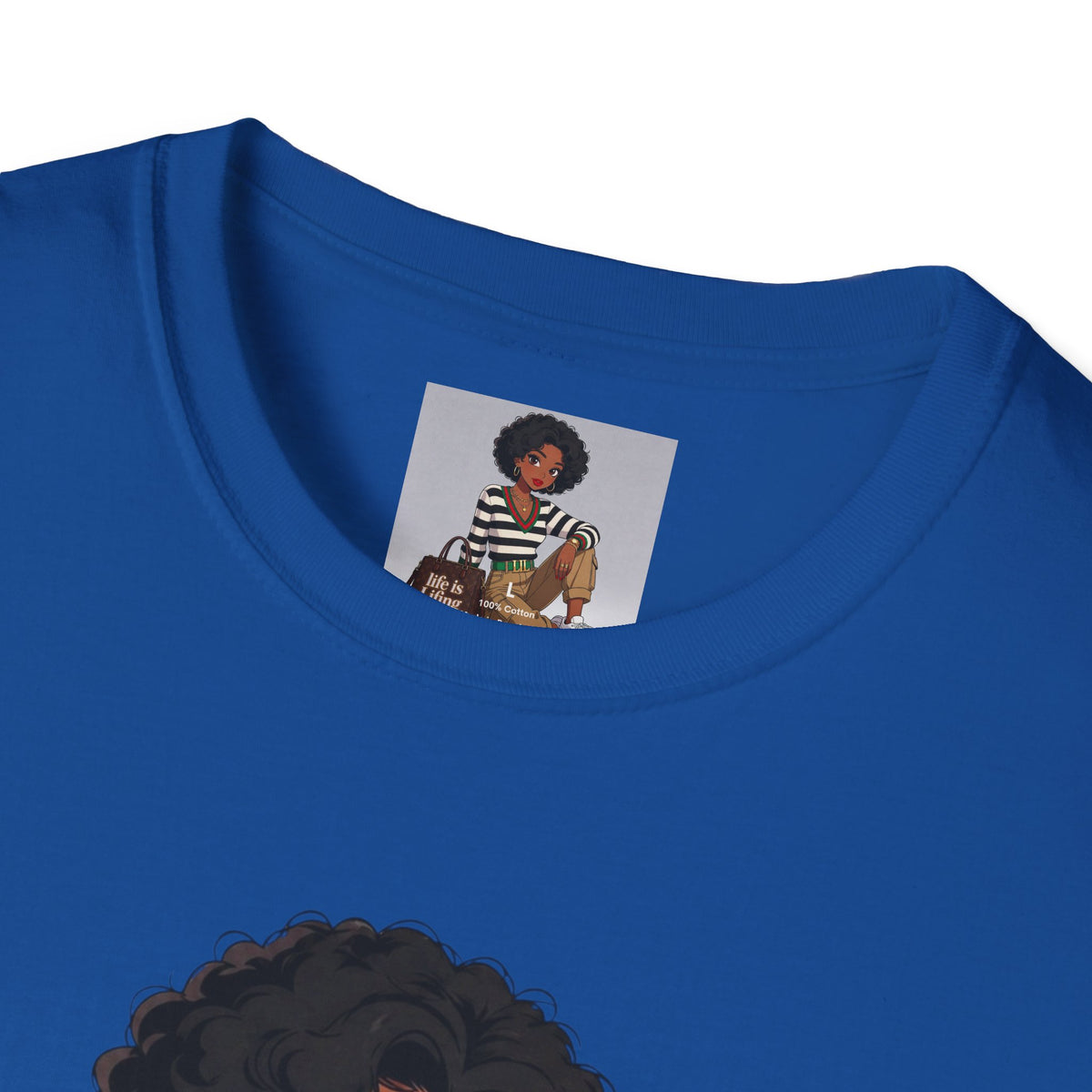 Personalizable Life Is Lifing Black Woman Graphic Tee - Two images to choose from.