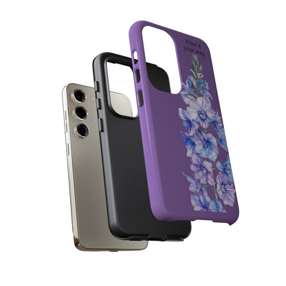 Custom cell phone tough case, Personalized Gift, July birth flower
