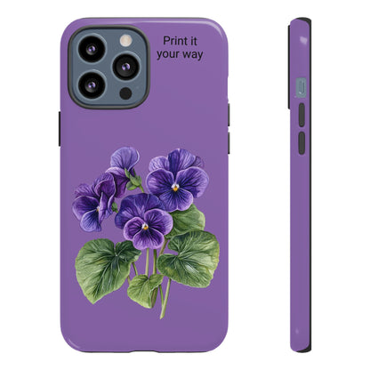 Custom cell phone tough case, Personalized Gift, February birth flower