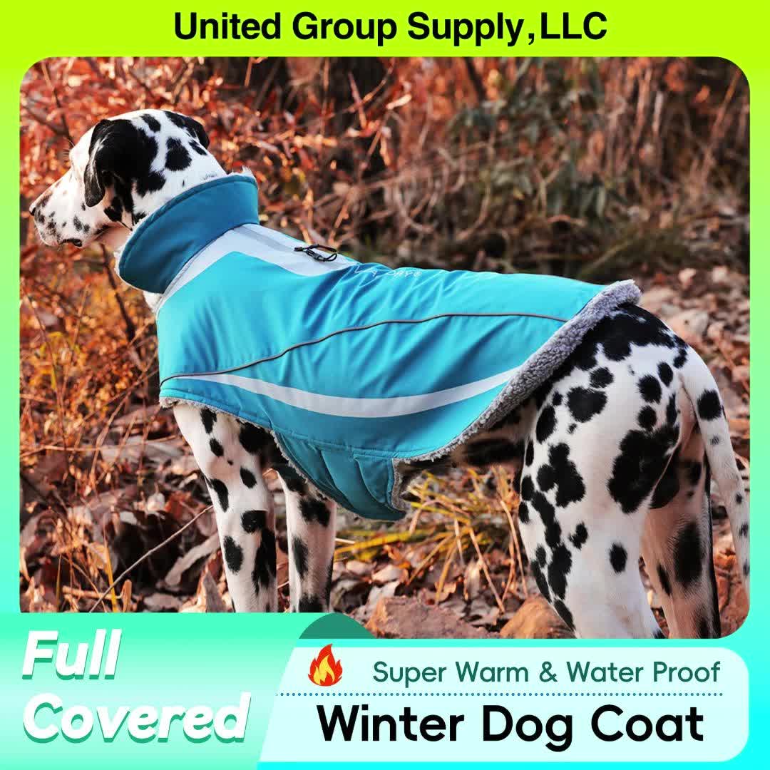 VIVAGLORY Dog Coat Dog Jacket For Winter Fleece Dog Vest For Golden Retriever, Fleece Dog Fleece Coat Dog Parka For Cold Weather Puppy Coat For Medium Dog, Harness Hole Puppy Jacket Dog Coat For Halloween Dog Jacket For Shar