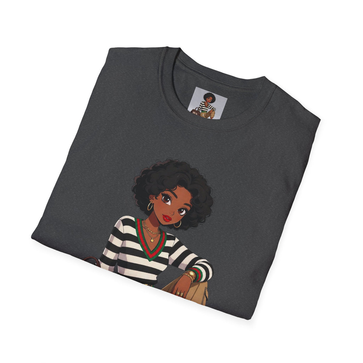 Personalizable Life Is Lifing Black Woman Graphic Tee - Two images to choose from.