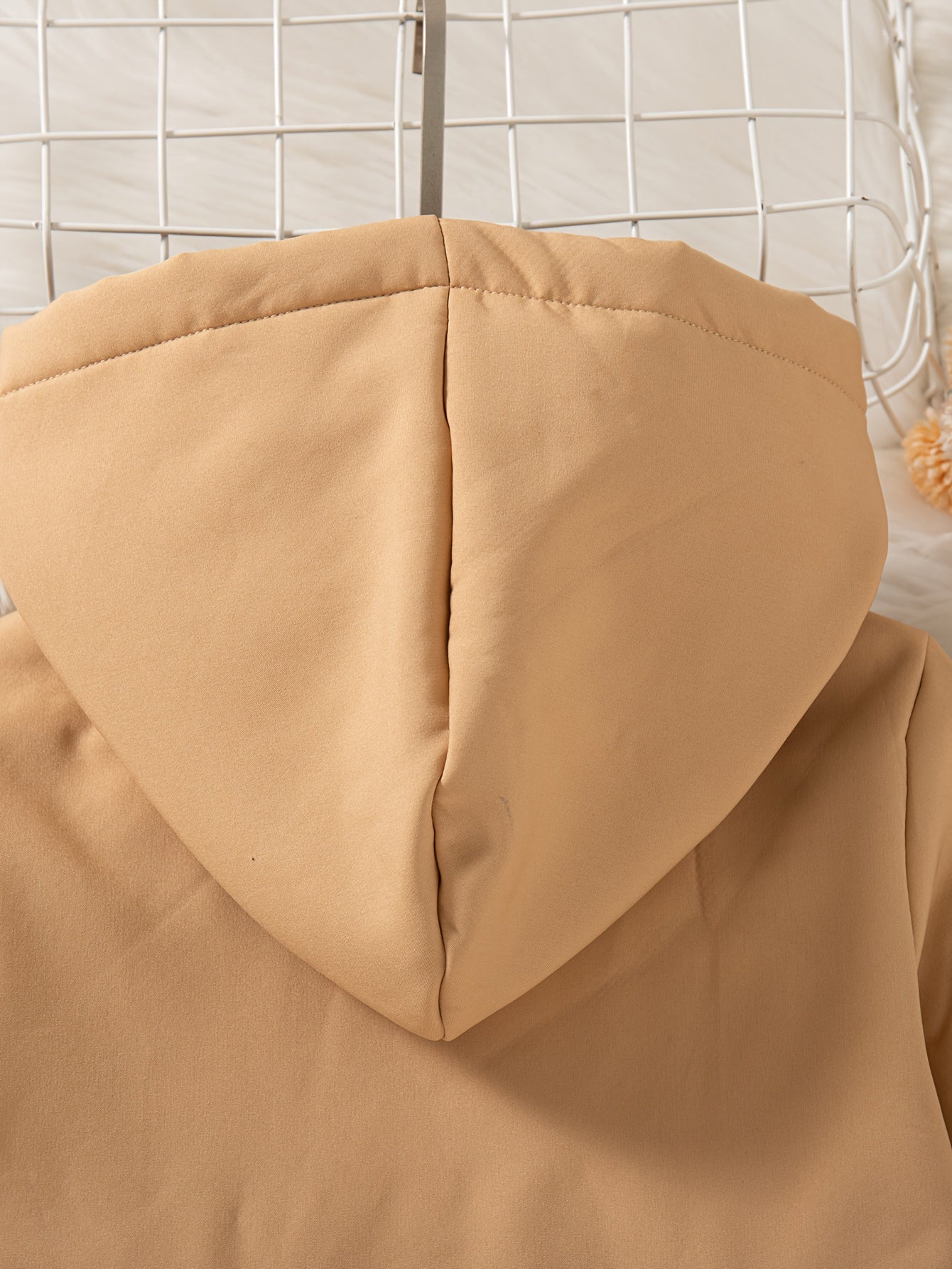 Xuanyusi Girls' Casual Fashion Solid Color Double-Breasted Long Sleeve Hooded Jacket, Polar Fleece for Autumn and Winter, Autumn Jacket, Winter Coat, Classic Style, Hooded Design, Soft Material, Durable Construction, Fleeceli