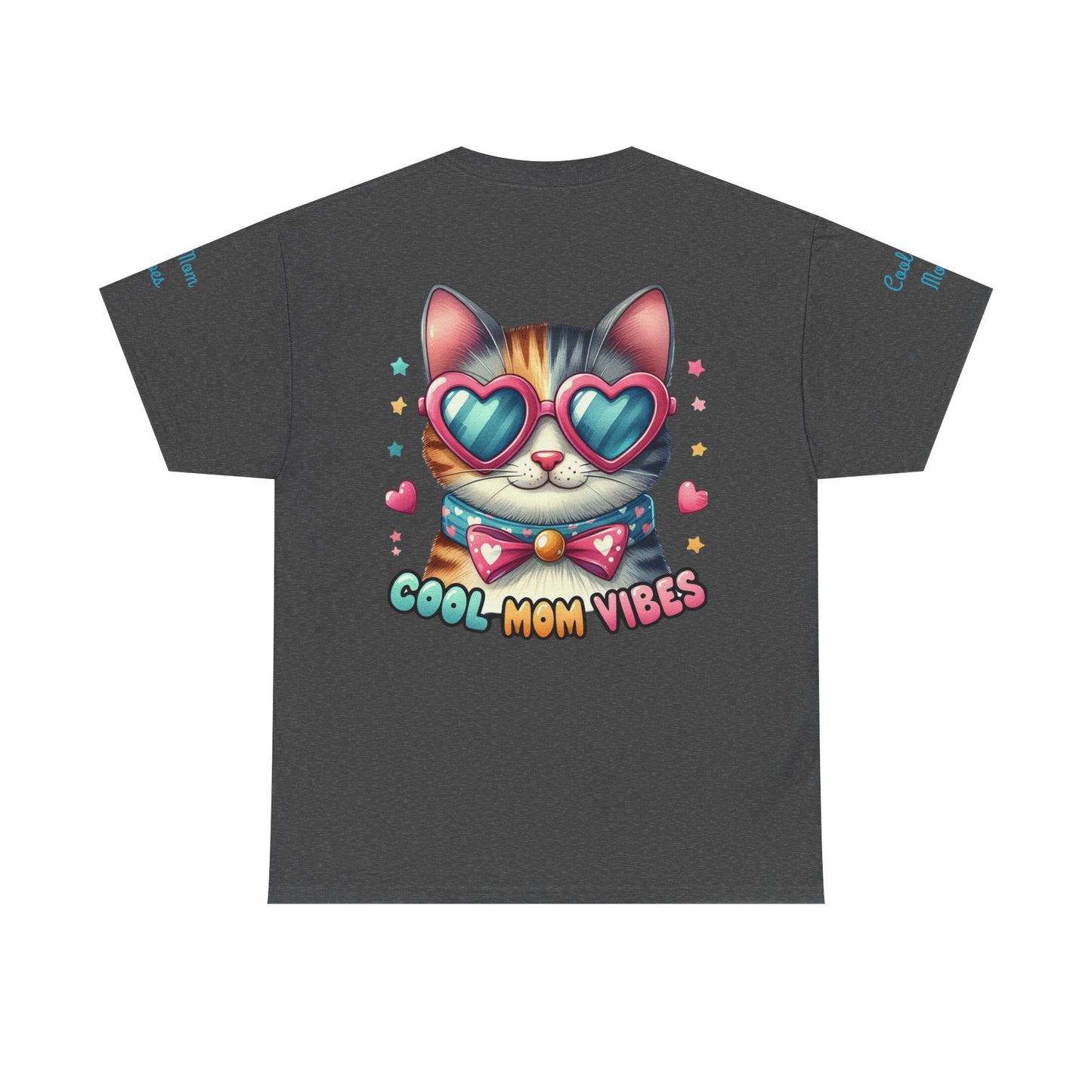 Cool Mom Vibes Cat Tee, Unisex Cotton T-Shirt, Cute Cat Shirt, Pet Lover Gift, Fun Gift for Moms, Playful Everyday Wear