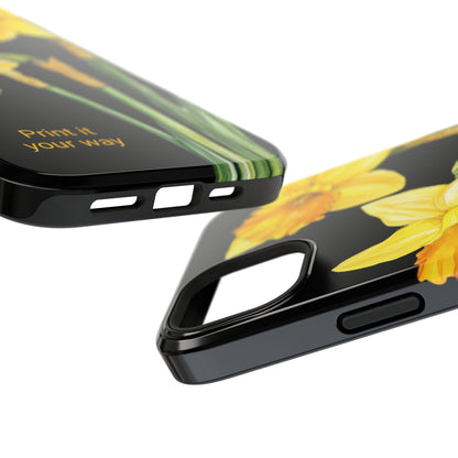 Cell Phone Cases, Daffodil March Birth Flower Impact Resistant Protective Cover, Phone Accessories, Floral Tech Gear, Birthday Gift