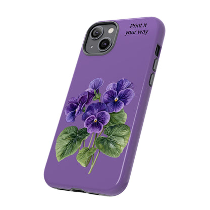 Custom cell phone tough case, Personalized Gift, February birth flower