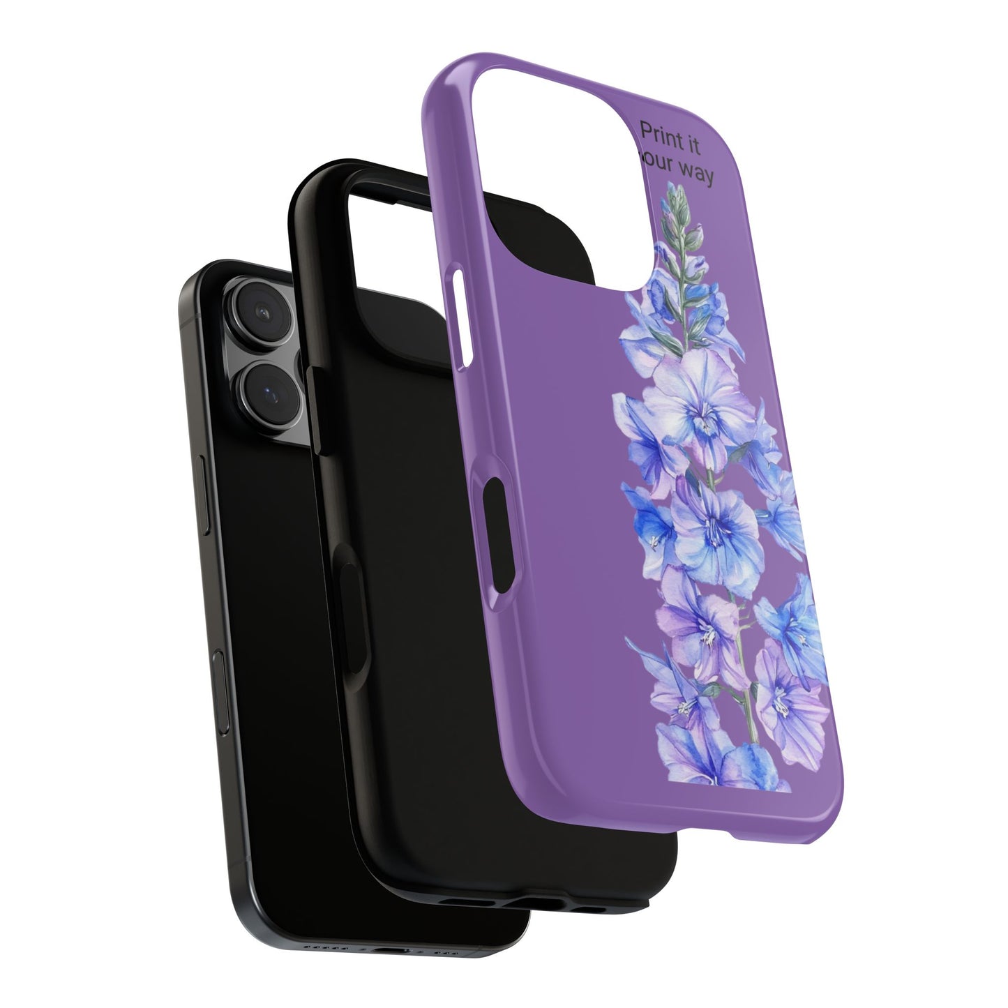 Custom cell phone tough case, Personalized Gift, July birth flower