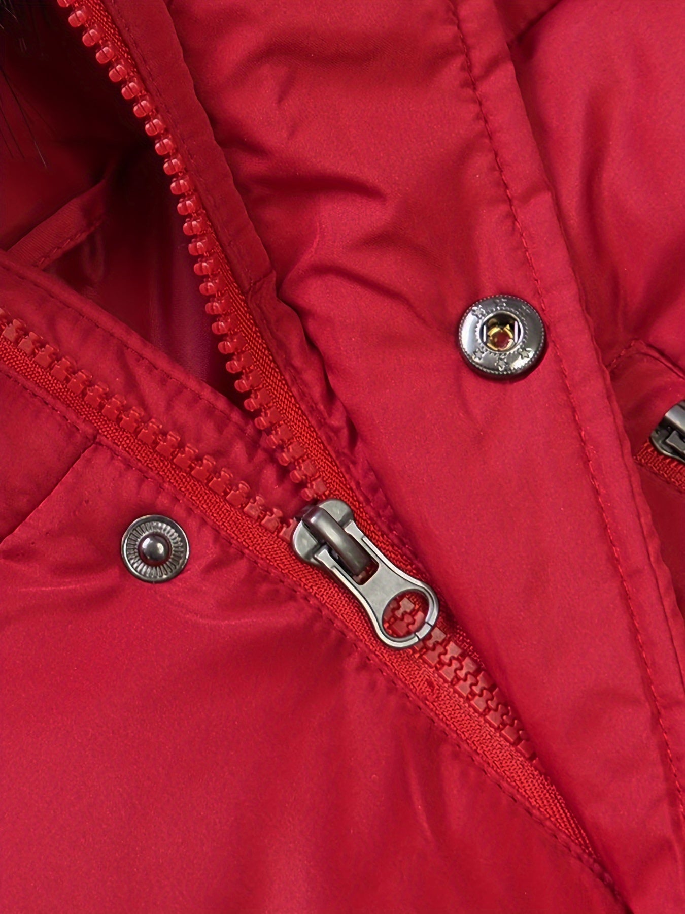 Thick Padded Girls Teens Furry Hooded Windproof Parka Coat with Pockets, Zipper Long Sleeve Winter Jacket