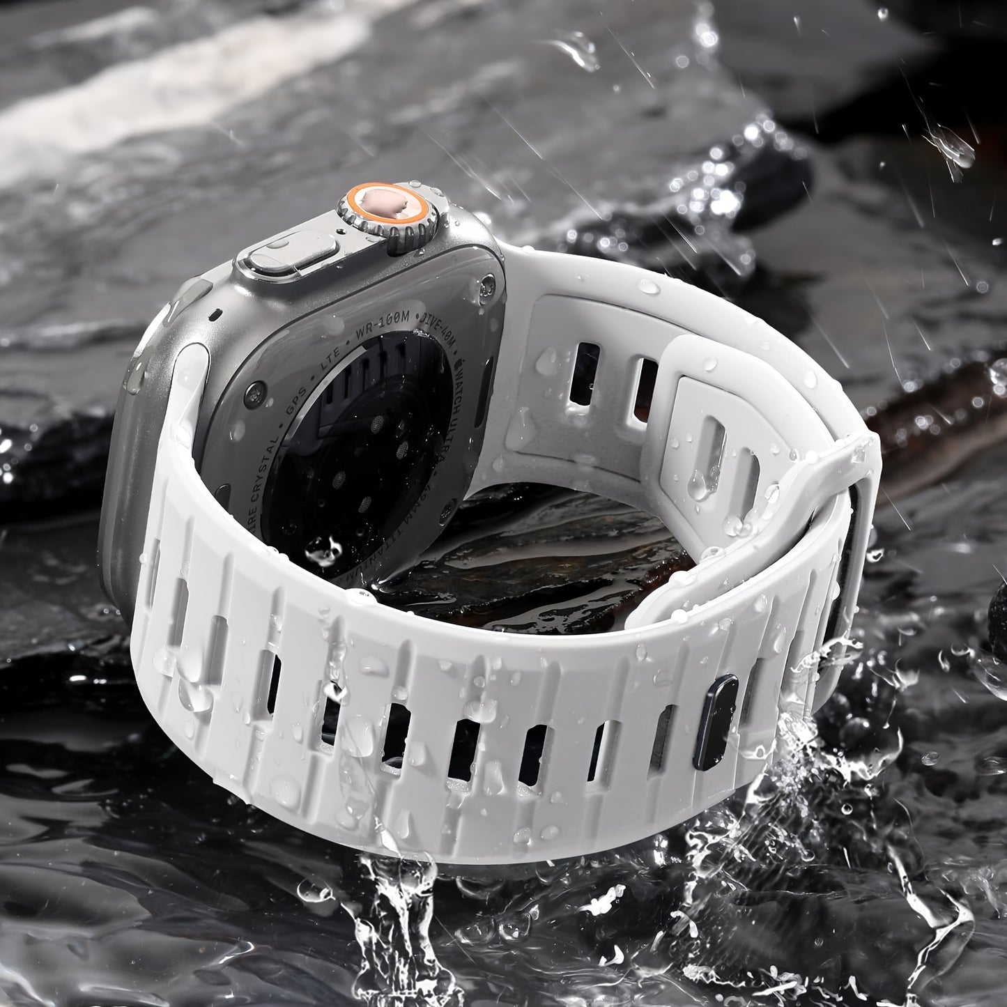 Compatible with Apple Watch Ultra 2/Ultra Band, Compatible with Apple Watch Bands for Men 49mm 45mm 44mm 42mm, Silicone Loop Replacement Strap for iWatch Series 9 8 7 6 5 4 SE 3 2 1