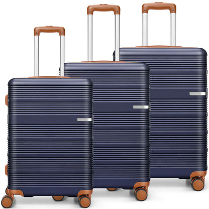 3 in 1 Luggage Sets,20/24/28in Suitcase Hard shell Durable PC+ABS Spinner Wheels TSA Lock Large Capacity for Adult Child Carryon