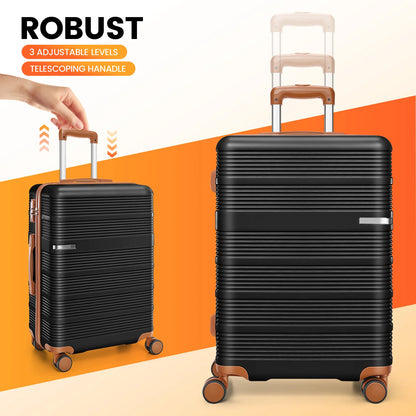 3 in 1 Luggage Sets,20/24/28in Suitcase Hard shell Durable PC+ABS Spinner Wheels TSA Lock Large Capacity for Adult Child Carryon