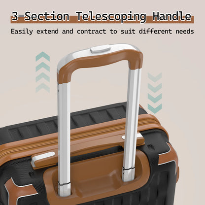 Melalenia Luggage Sets 7 Piece Hard Shell Carry on Suitcase with Spinner Wheels and TSA Lock, Lightweight Travel Duffel Bag