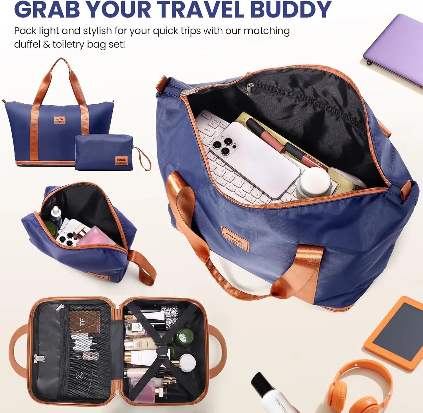 6 Piece Luggage Set Carry On ABS+PC Hard Shell Suitcase Travel Packing Box With Spinner Wheels & TSA Lock For Business Trip