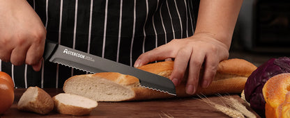 15-Piece Kitchen Knife Set with Block & Built-in Sharpener – Dishwasher Safe German Stainless Steel Knives