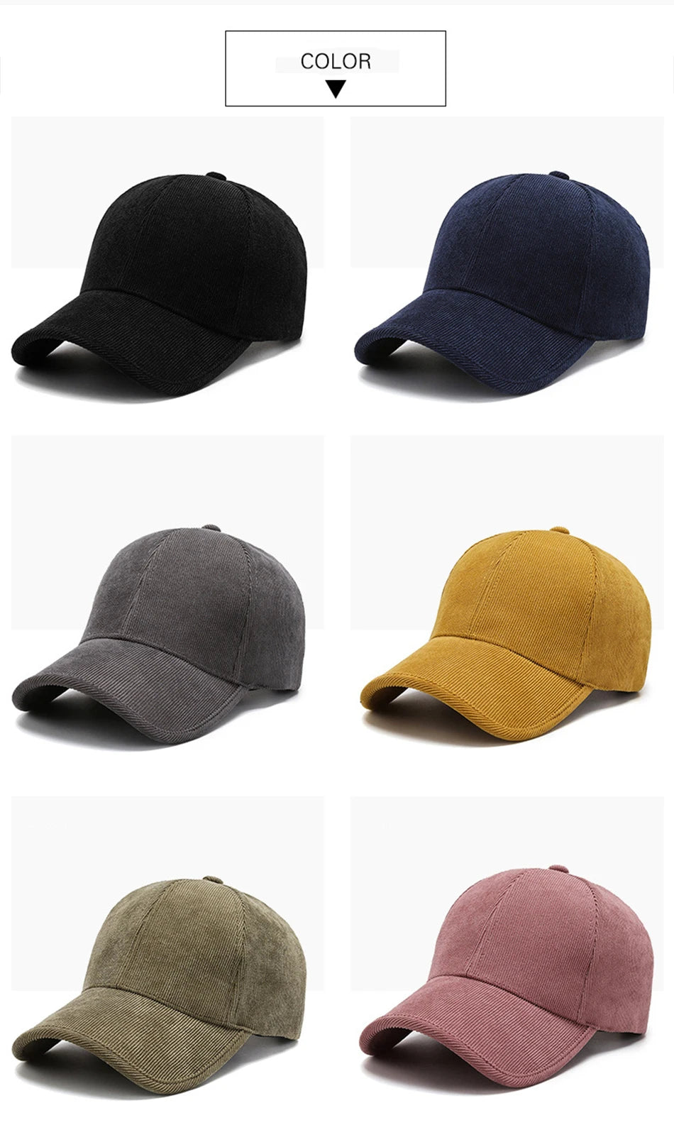 FS Army Green Yellow Winter Corduroy Caps For Men Luxury Brand Women Hat Warm Streetwear Hip Hop Baseball Cap Bone Masculino