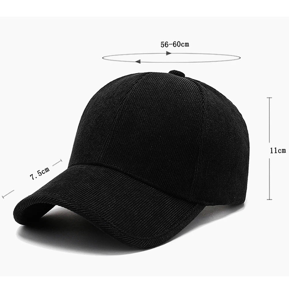 FS Army Green Yellow Winter Corduroy Caps For Men Luxury Brand Women Hat Warm Streetwear Hip Hop Baseball Cap Bone Masculino