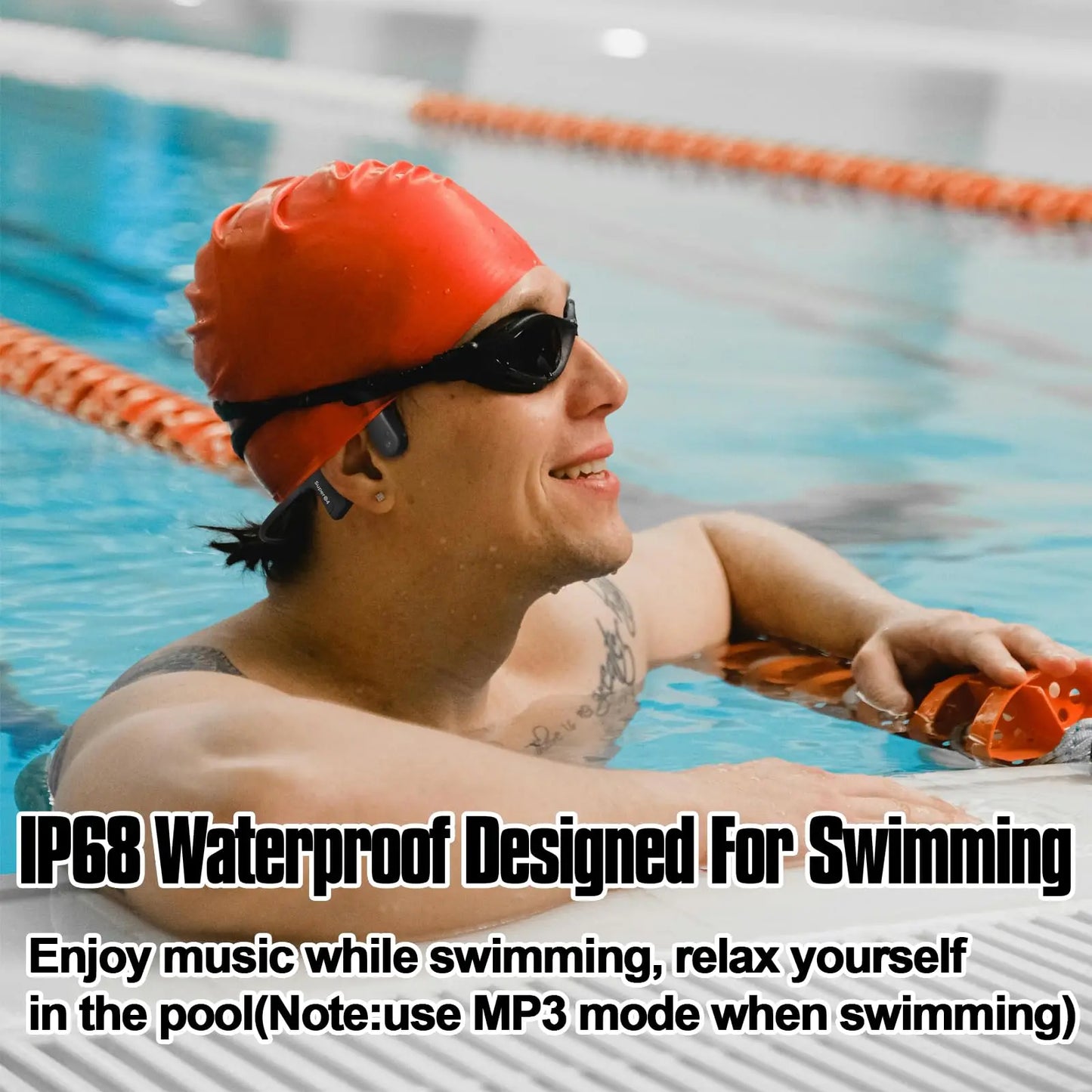 IPX8 Waterproof Headset With 32G TF Card V5.3 Bluetooth Headphones  Wireless AI Earphones  Headphones Headset for Sports