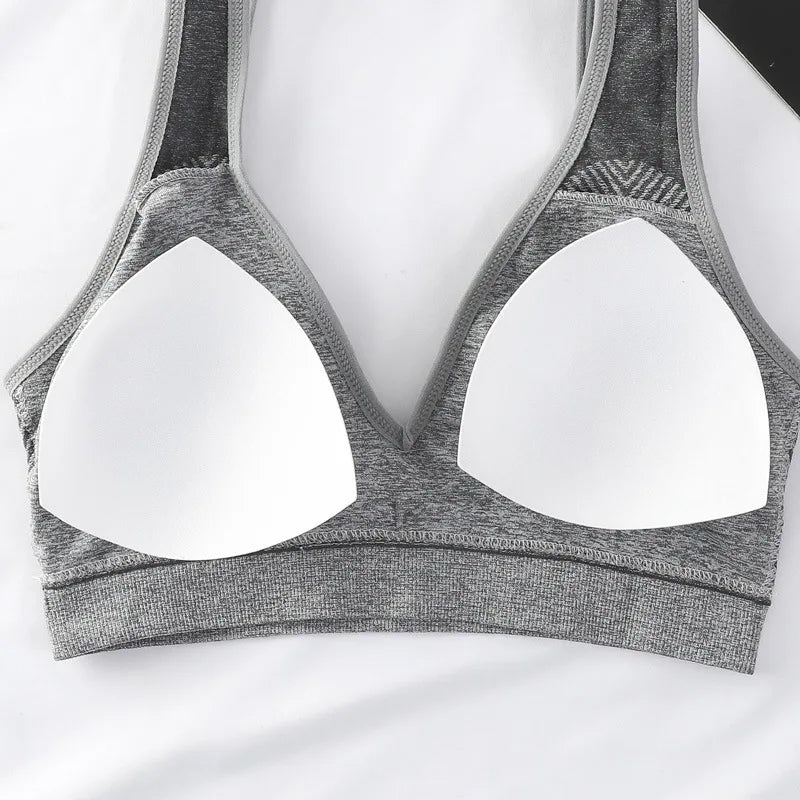 Seamless Sports Bras For Women Plunge Yoga Tube Top Female Brassiere Deep V Sexy Fitness Underwear Backless Bralette Lingerie