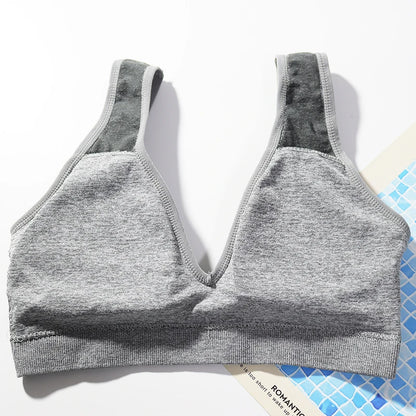 Seamless Sports Bras For Women Plunge Yoga Tube Top Female Brassiere Deep V Sexy Fitness Underwear Backless Bralette Lingerie