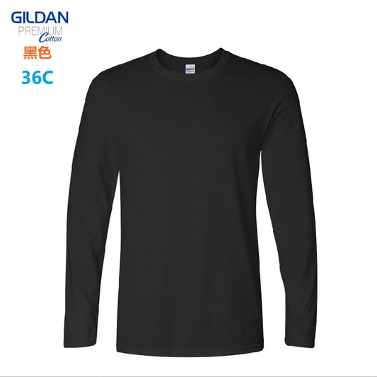 GILDAN 76400 Men 100% Cotton T-shirts Solid Long Sleeve O-Neck T Shirt Mens Tops Tees Basic Winter Autumn TShirts Male