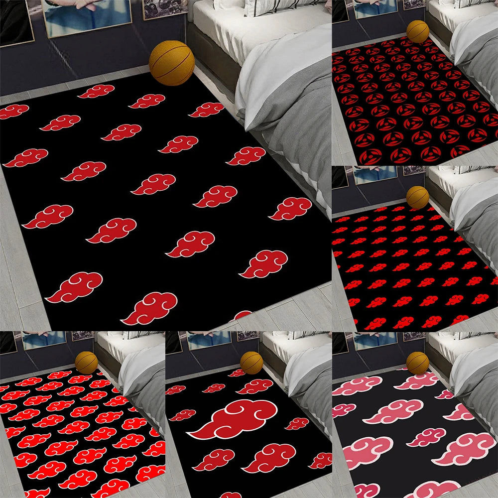 Anime Theme Carpet Various Styles With Somersault Cloud Sharingan Patterns Non Slip Rug For Living Room Bedroom Decor