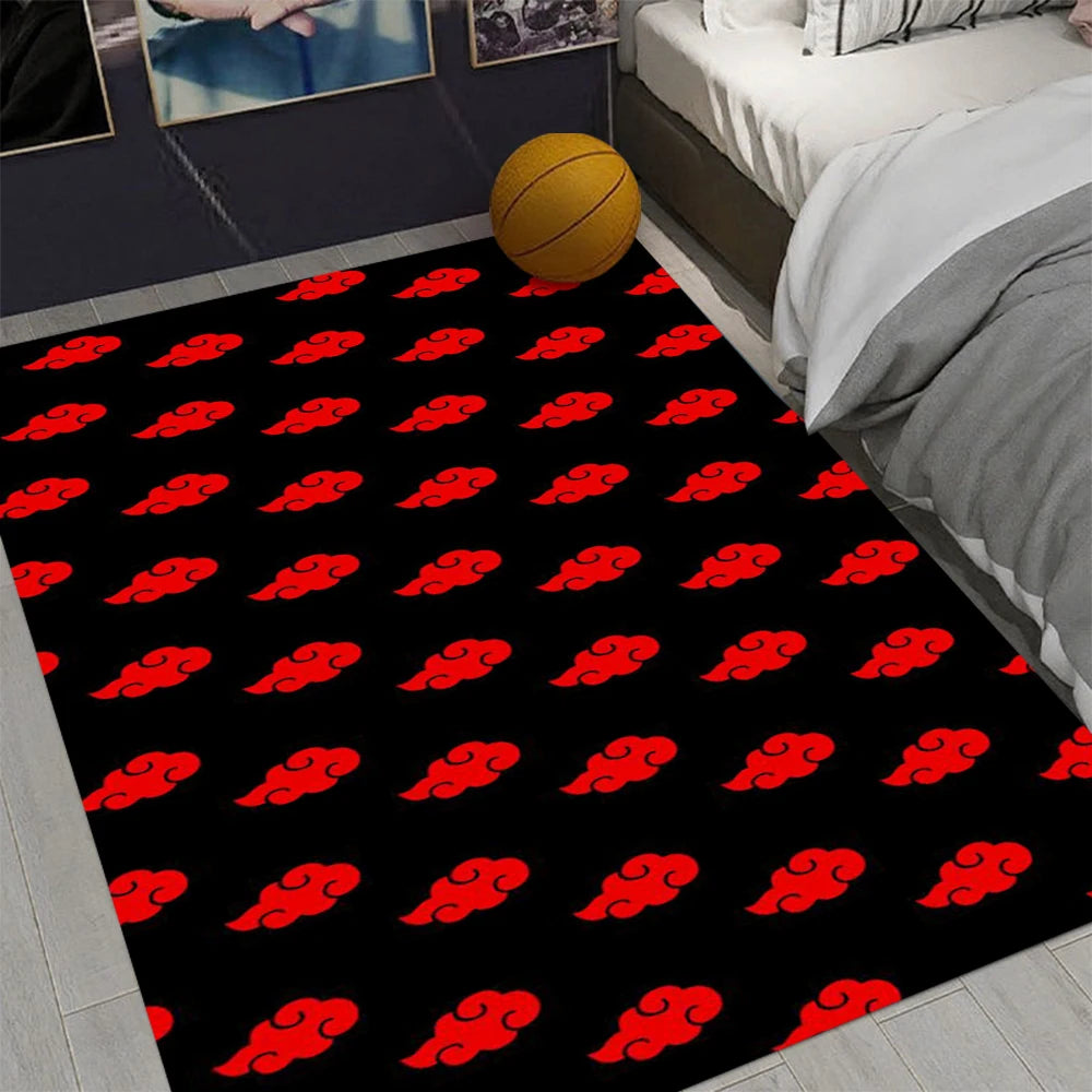 Anime Theme Carpet Various Styles With Somersault Cloud Sharingan Patterns Non Slip Rug For Living Room Bedroom Decor