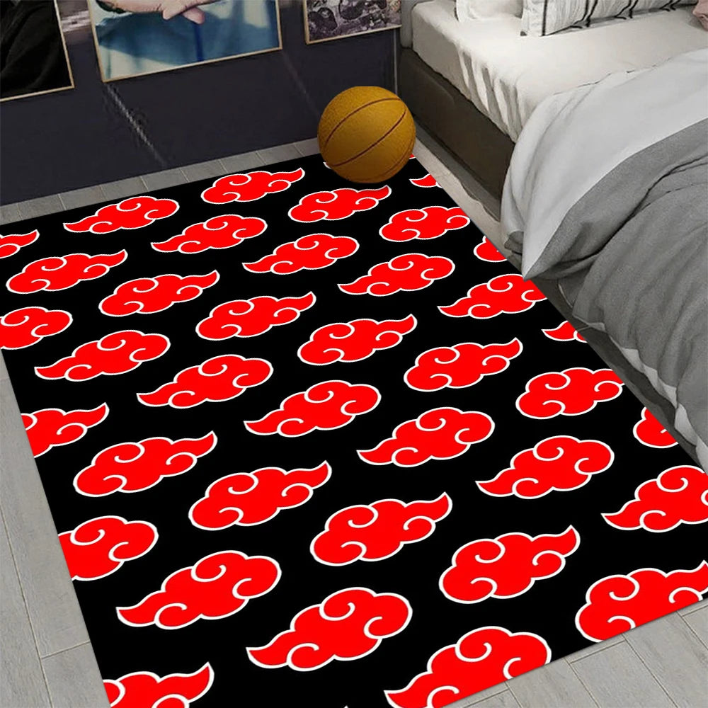 Anime Theme Carpet Various Styles With Somersault Cloud Sharingan Patterns Non Slip Rug For Living Room Bedroom Decor