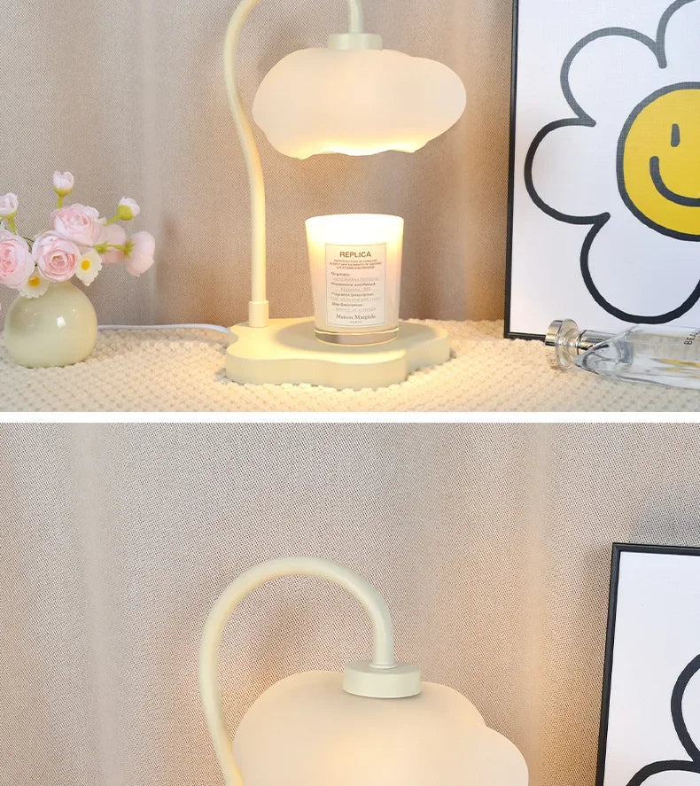 Creative Cloud-Shaped Wax Melt Lamp with Timer  Aromatherapy Night Light, Scented Candle Warmer, Stylish Desk Table Lamp