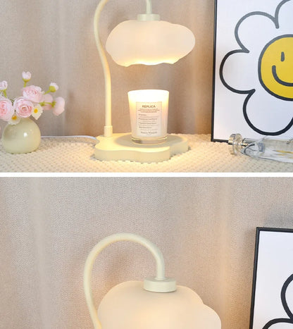 Creative Cloud-Shaped Wax Melt Lamp with Timer  Aromatherapy Night Light, Scented Candle Warmer, Stylish Desk Table Lamp