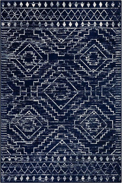 Moroccan Rugs for Living Room Geometric Tribal Bedroom Area Rug Large Shedding Soft Resistant Carpet for Den Kitchen Home Decor
