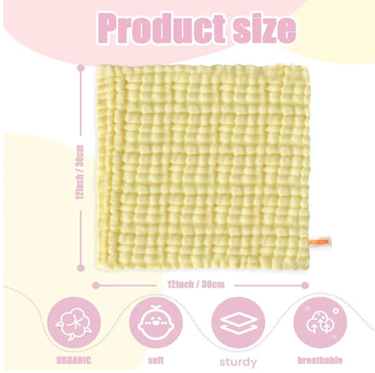 Baby Washcloths - Natural Cotton Baby Wipes - Soft Newborn Face Towel and Washcloth for Sensitive Skin, Registry as Shower, 5 P
