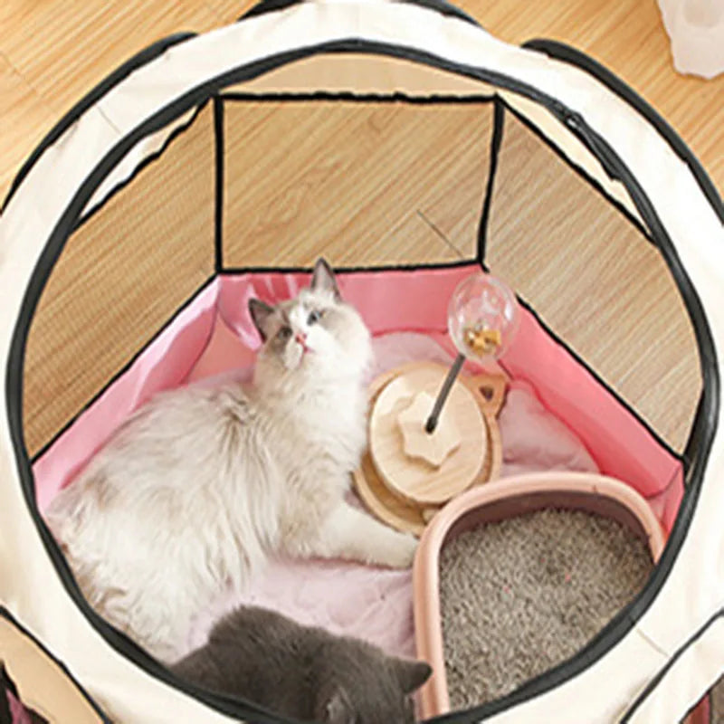Pet nest pet dog cat delivery room foldable cat nest pet fence tent octagonal cage pet supplies