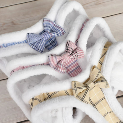 Winter Warm Pet Dog Harness Leash Set Soft Fur Padded Puppy Cat Harness Vest Thick Dogs Vest For Small Medium Dogs Chihuahua Pug