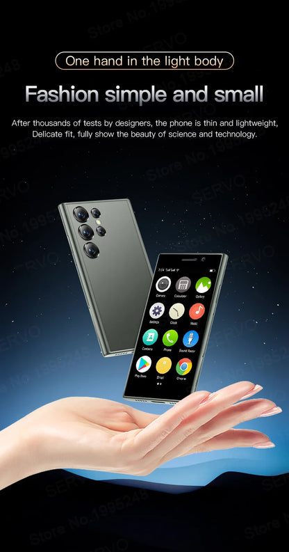 SERVO S24 Mini Pocket Smartphone 2GB 16GB 4G Netcom Android Native System MT6737 WIFI Hotspot Small Palm Smart Phones New Update