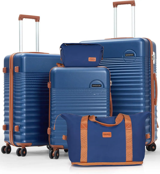 5-Piece Hardshell Luggage Set with Wheels, ABS Carry-On Suitcases & TSA Lock