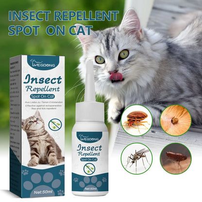 Pet Flea Killer Drops Anti Fleas Cats Ticks Lice Mite Removal Relieve Itching Dogs Ringworm Treatment Pet Insect Removal Drops