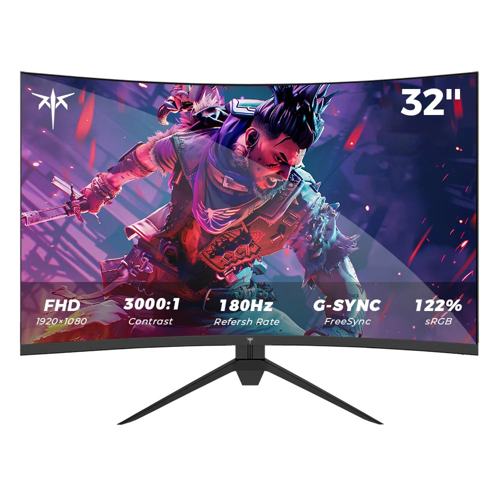 KTC 32inch H32S17C Curved Gaming Monitor,16:9Aspect Ratio,1920x1080@180HzResolution,16.7M 8Bit,32 Inch,180Hz Refresh Rate