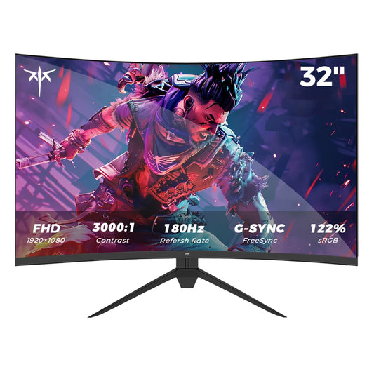 KTC 32inch H32S17C Curved Gaming Monitor,16:9Aspect Ratio,1920x1080@180HzResolution,16.7M 8Bit,32 Inch,180Hz Refresh Rate