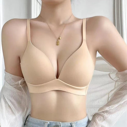 Japanese Style Seamless Push Up Bra Comfort Wireless Underwear Women's No Steel Ring Bralette 3/4 Cup Glossy Bra Female Lingerie