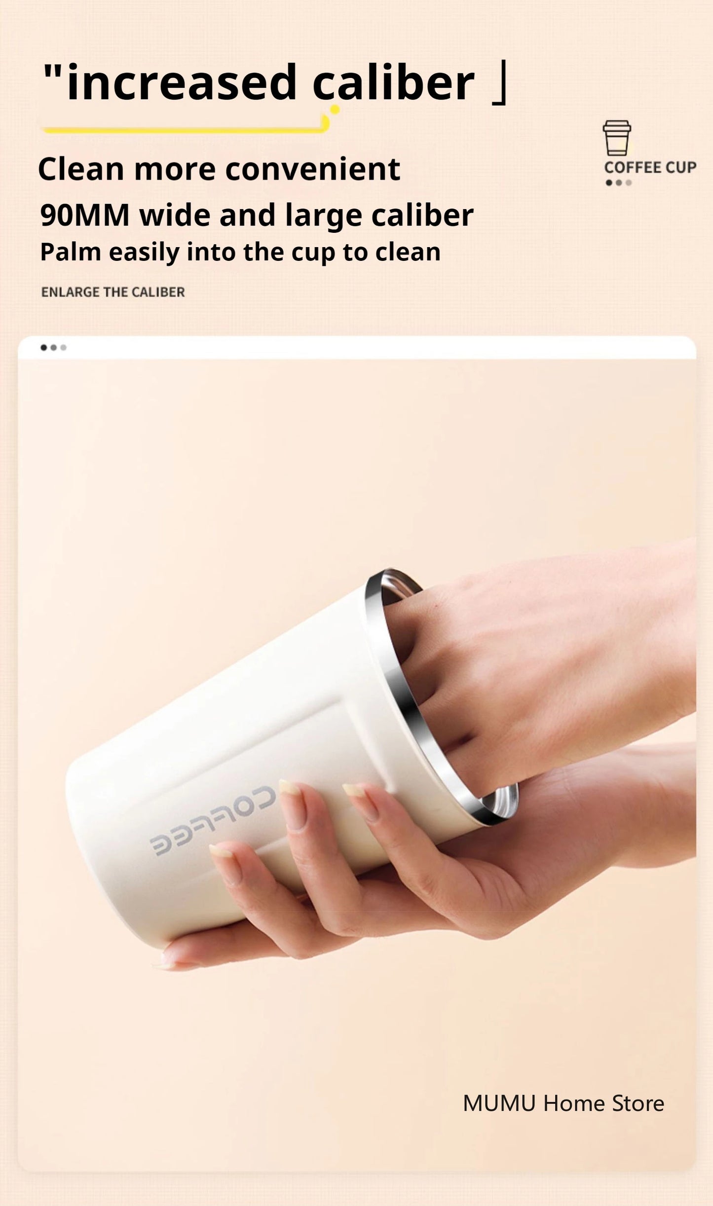 380/510ML Stainless Steel Coffee Mug Portable Tumbler Vacuum Flasks Car Thermal Cup Keeps Cold and Heat Thermal Mug Coffee Cup